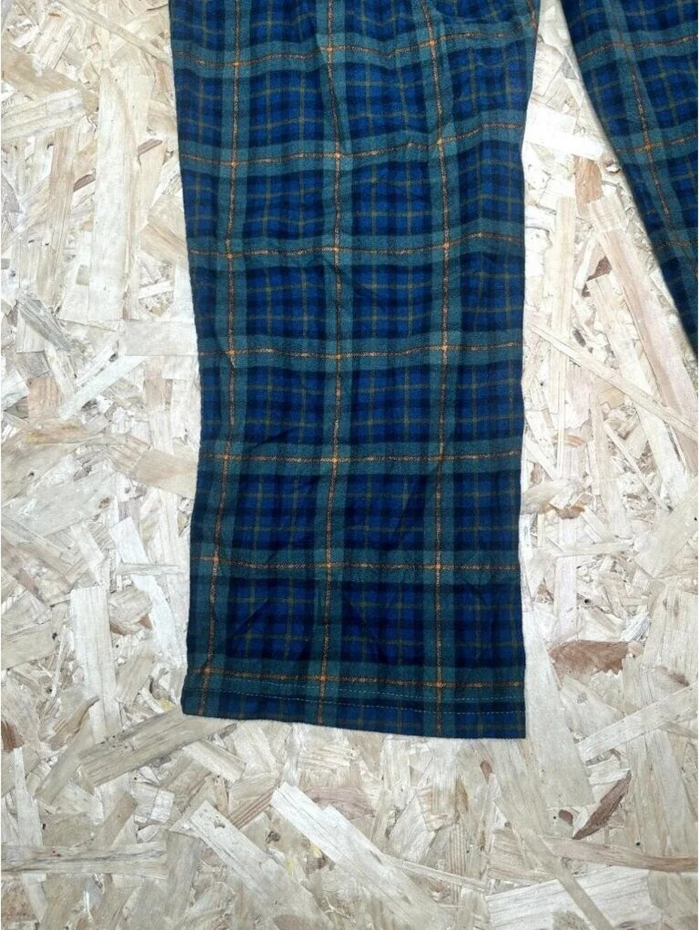 Eddie Bauer Flannel Pajama Pants Mens Large Green Blue Plaid Sleep Lounge Pants